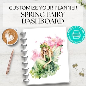 Spring Fairy Monthly Printable Planner Dashboards, Journal Dividers, Monthly Planner Covers, Cover Page Inserts, A5 Planner Pages Download