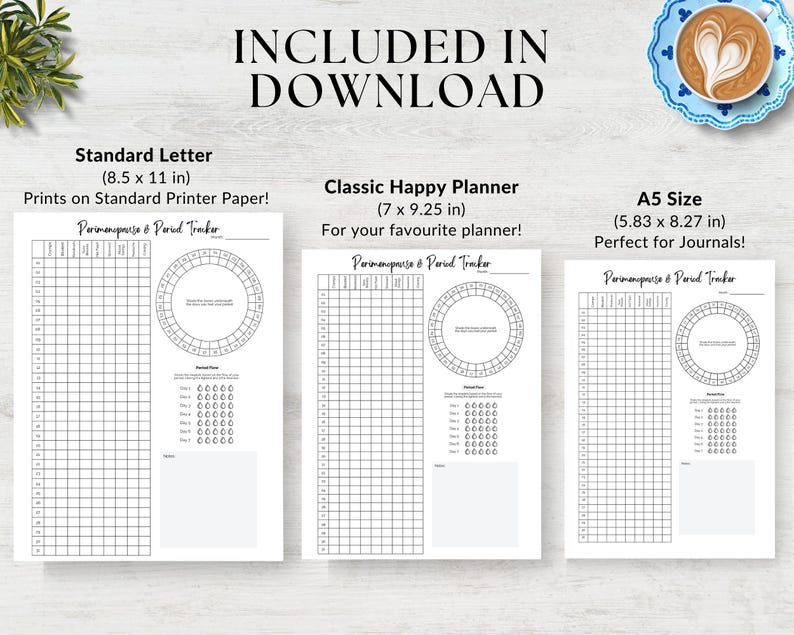 Perimenopause Symptom Tracker, Printable Symptom Tracker Journal, Period Tracker, Chart your Cycle, Mood & Symptoms Tracker, A5 Planner Pages, Menopause Symptom Tracker, A5 Journal Page, Happy Planner Inserts, Classic Happy Planner, Health Tracker, Wellness Tracker, Symptom Tracker, Shark Week Tracker, Perimenopause Tracker