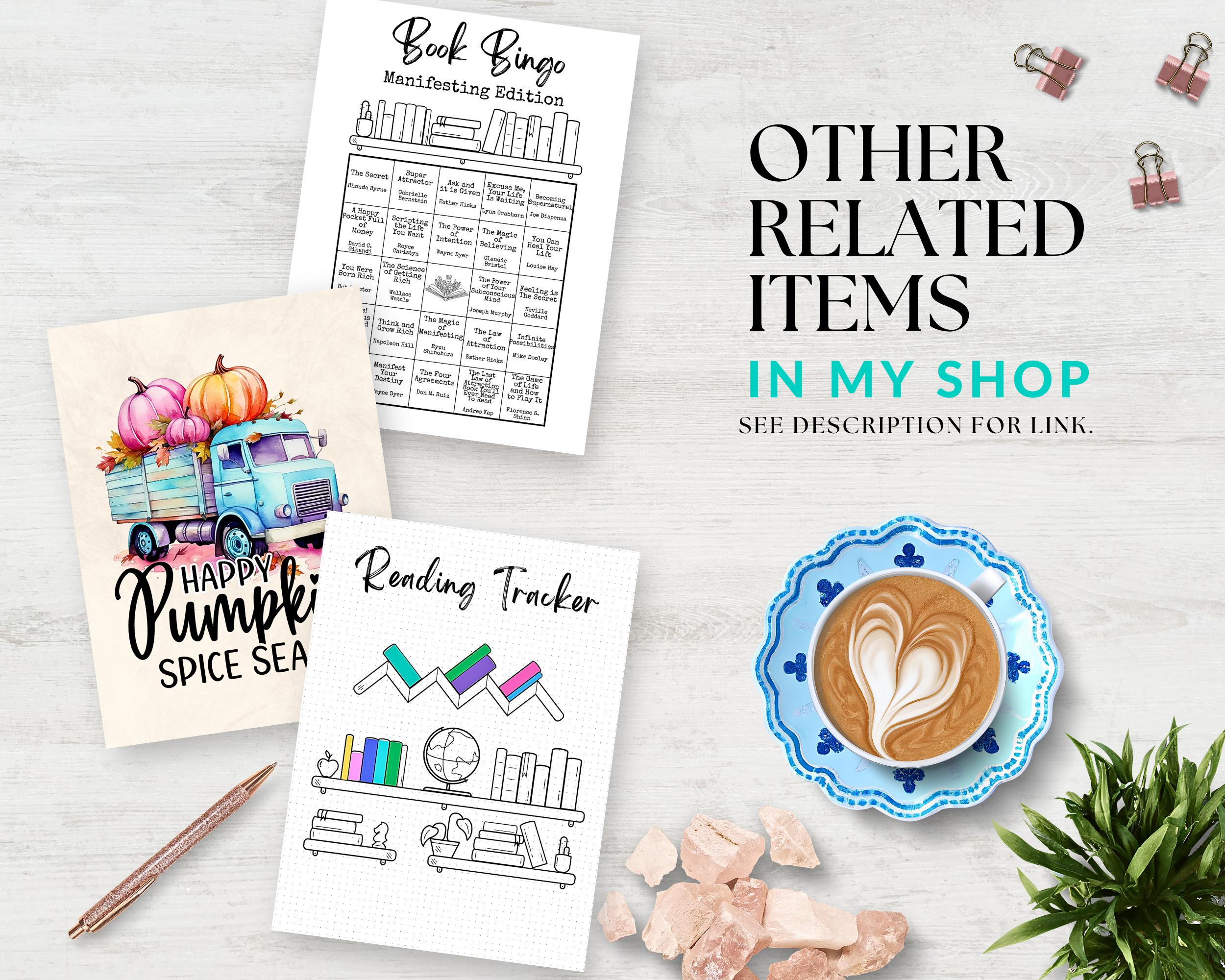 Cozy Cafe Dashboards Printable for Planner, Cozy Watercolor, Monthly ...