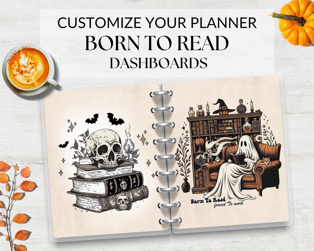 Born to Read Halloween Printable Planner Dashboard, Bookish Journal ...