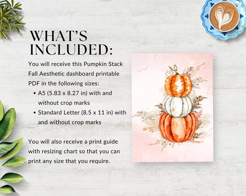 Pumpkin Stack Fall Aesthetic Printable Planner Dashboard, Fall Vibes ...