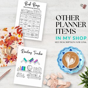 Bookish Monthly Dashboards Printable for Planner Cozy Bookstore ...