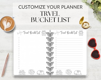 Travel Bucket List, A5 Journal Page, Printable Tracker, Travel List, Travel Tracker, Travel Goals, Travel Checklist, Travel Journal PDF