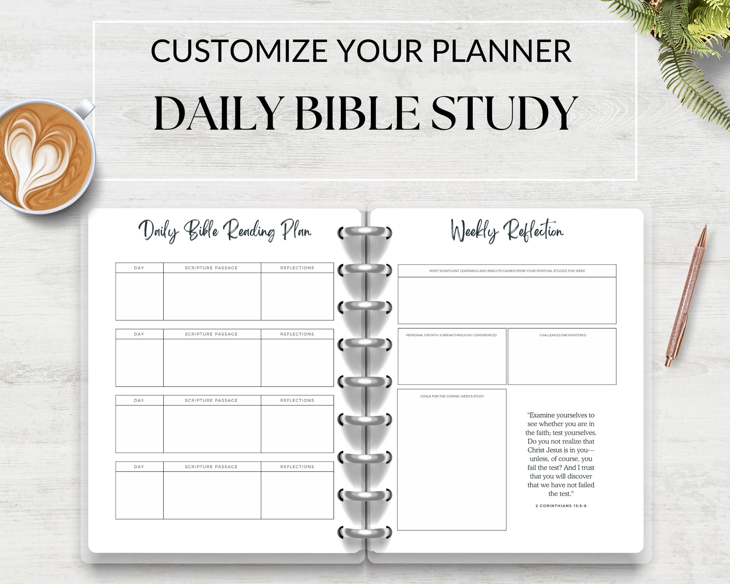 Daily Bible Study Planner: Printable Devotional Journal (PDF) - Etsy