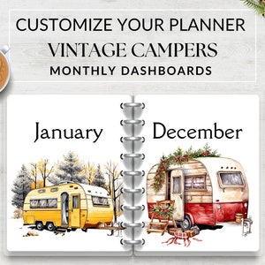 Vintage Campers Monthly Dividers, Printable for Planner, Monthly ...