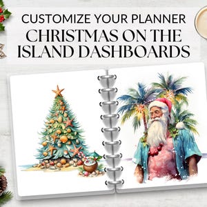 Christmas on the Island Printable Planner Dashboards, Journal Page, Christmas Dashboard, Christmas Cover, Festive Planner Insert, A5 Page