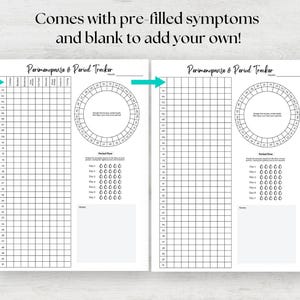 Perimenopause Symptom Tracker, Printable Symptom Tracker Journal, Period Tracker, Chart your Cycle, Mood & Symptoms Tracker, A5 Planner Pages, Menopause Symptom Tracker, A5 Journal Page, Happy Planner Inserts, Classic Happy Planner, Health Tracker, Wellness Tracker, Symptom Tracker, Shark Week Tracker, Perimenopause Tracker