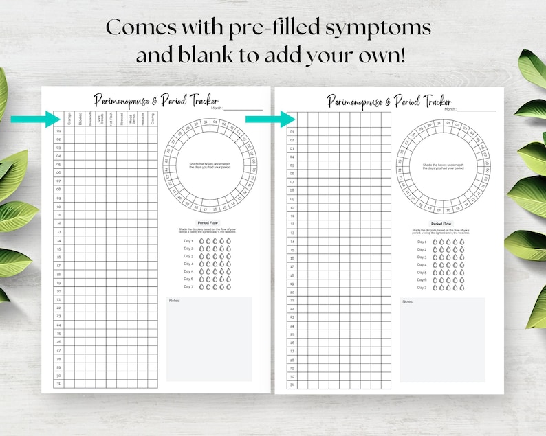 Perimenopause Symptom Tracker, Printable Symptom Tracker Journal, Period Tracker, Chart your Cycle, Mood & Symptoms Tracker, A5 Planner Pages, Menopause Symptom Tracker, A5 Journal Page, Happy Planner Inserts, Classic Happy Planner, Health Tracker, Wellness Tracker, Symptom Tracker, Shark Week Tracker, Perimenopause Tracker
