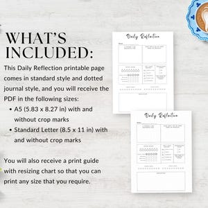 Printable Daily Reflection Journal Page, Gratitude Journal, Planner Page PDF, Wellness Journal Page, Mental Health Journal, Daily Journal, Instant Download, Journal Template