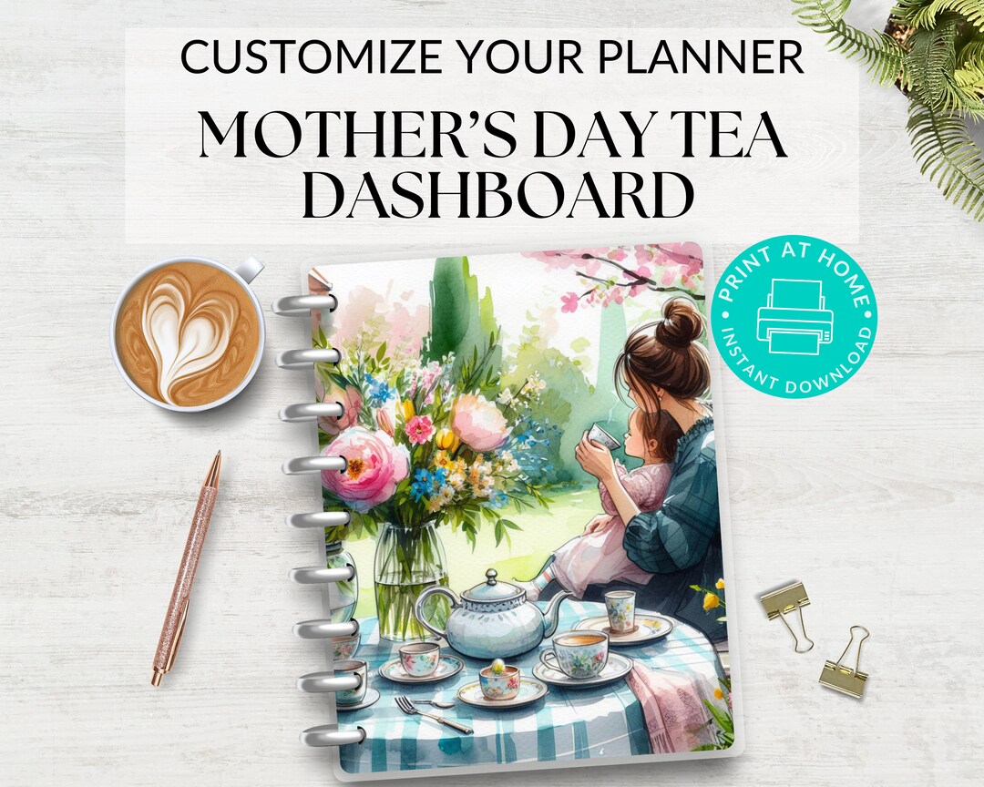 Mothers Day Tea Party Printable Planner Dashboards, Journal Dividers ...