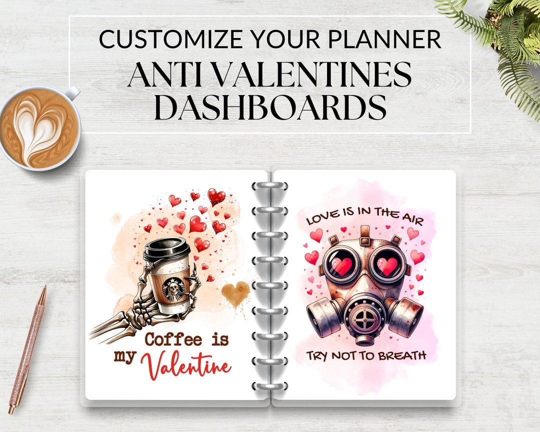 Anti Valentine February Dashboards, Printable for Planner, Monthly ...