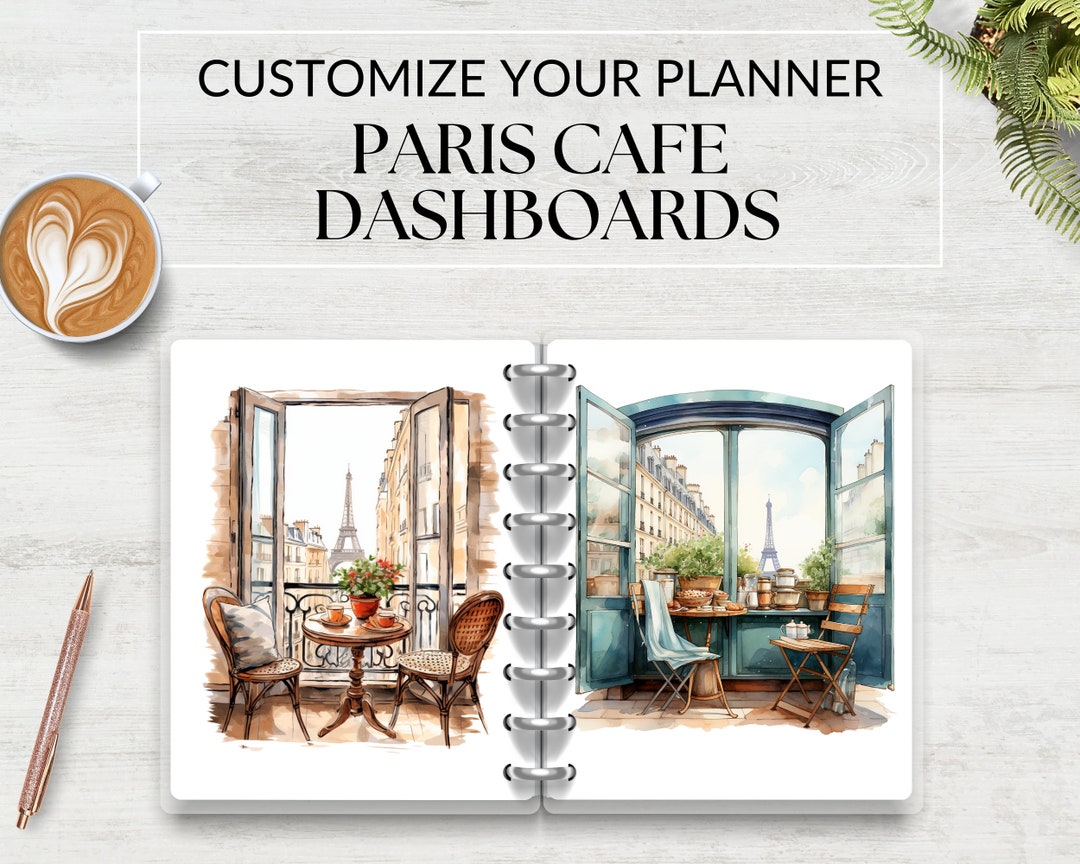 Paris Cafe Monthly Dashboards Printable for Planner, Monthly Dividers ...