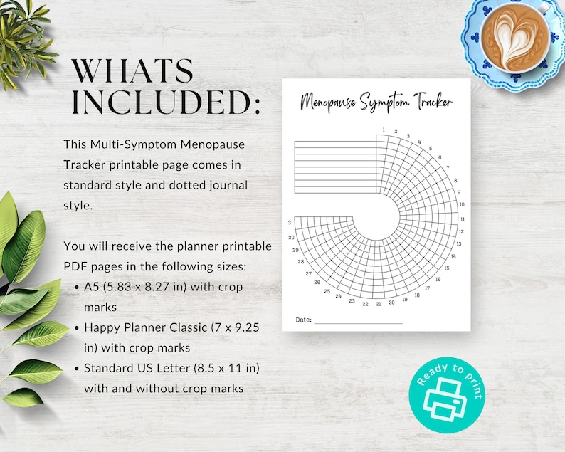 Multi-Symptom Menopause Tracker, Health Journal, Chart your Cycle, Mood & Symptoms Tracker, A5 Planner Pages, Perimenopause Symptom Tracker, Happy Planner Pages, Classic Happy Planner, Wellness Tracker,  Health Tracker, Midlife Tracker