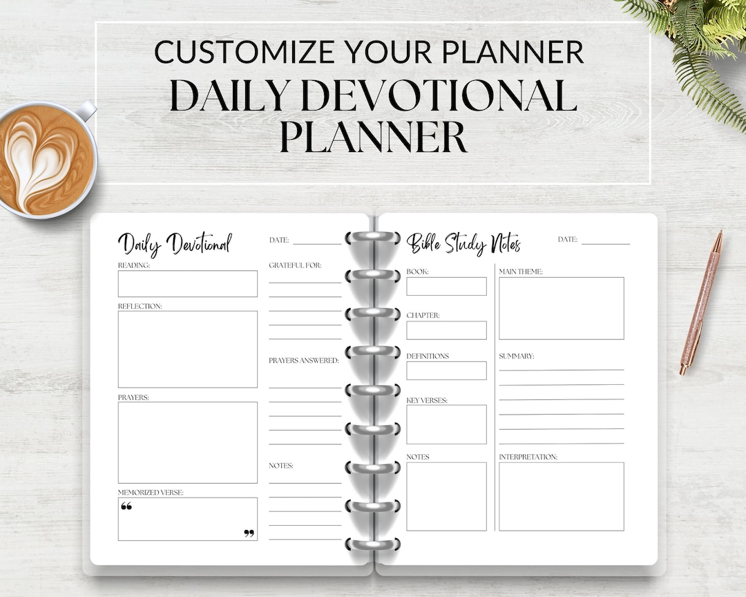 Daily Devotional Planner Printable Instant Download Planner Pages ...