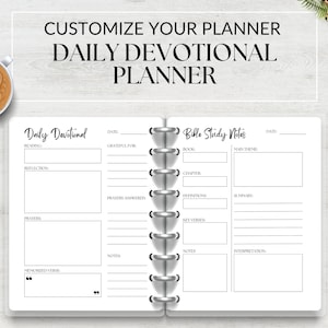 Daily Devotional Planner Printable Instant Download Planner Pages, Bible Study Notes, Daily Devotional Journal, Daily Prayer Tracker PDF
