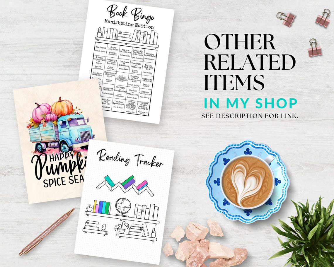 New Year, New Chapter Bookish Monthly Dashboards, Printable for Planner ...
