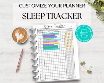 Afdrukbare journaalpagina slaaptracker, maandelijkse slaaptracker, slaaplogboek, slaapurentracker, dagboek slaapkwaliteit, gezondheidsplanner, pdf-formaat