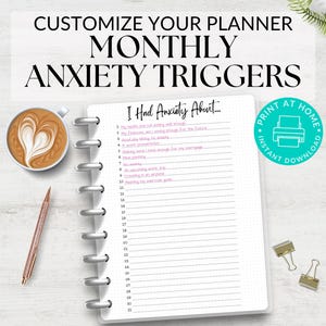 Anxiety Trigger Tracker, Printable Journal Page, Mental Health, Anxiety Tracker, Habit Tracker, Anxiety Journal, Anxiety Worksheet PDF