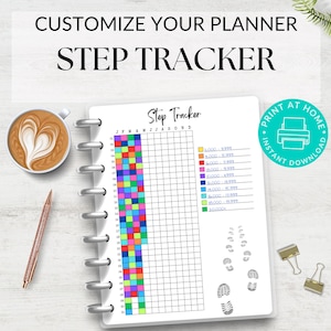 Step Tracker Yearly, Printable Journal Page, Printable Planner Page, Fitness Tracker, Health Tracker, Fitness Goal, Step Goal, Health Log
