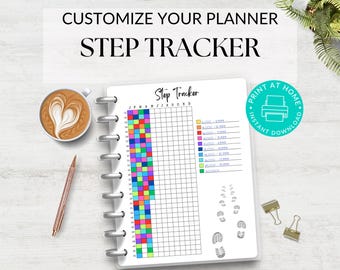 Step Tracker Yearly, Printable Journal Page, Printable Planner Page, Fitness Tracker, Health Tracker, Fitness Goal, Step Goal, Health Log