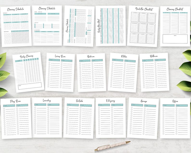 Cleaning Schedule Bundle for Printable Planner, A5 Planner Pages ...