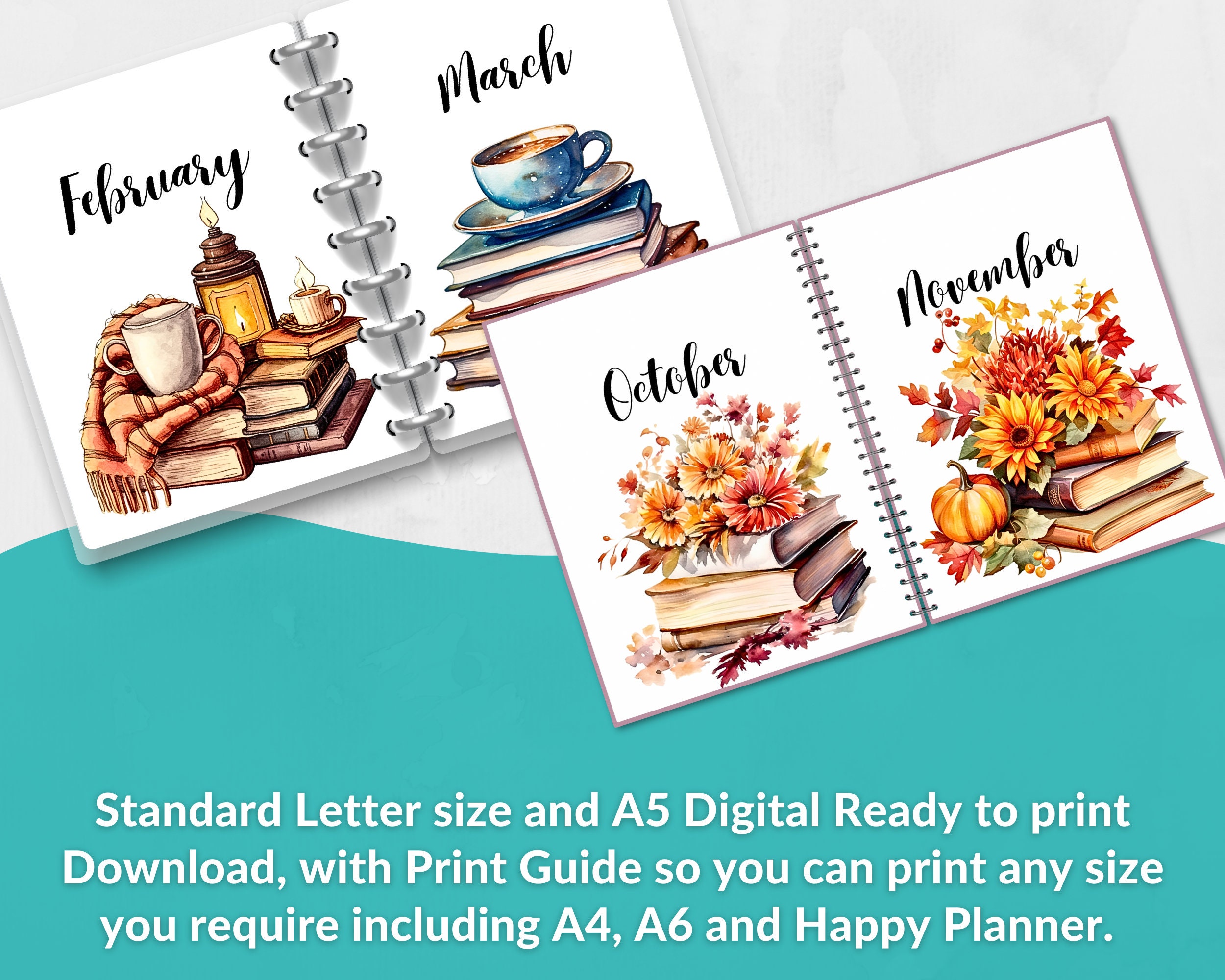 Monthly Dashboards Printable for Planner for the Love of Books ...
