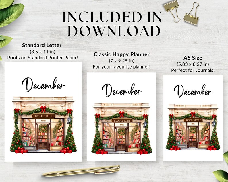 Bookish Monthly Dashboards Printable for Planner Cozy Bookstore ...