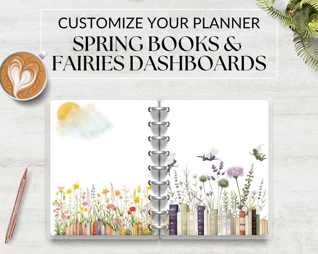 Spring Books & Fairies Monthly Printable Dashboards, Journal Dividers ...