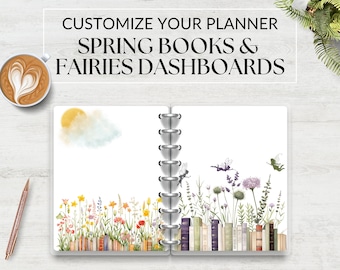 Bookish Spring Monthly Printable Planner Dashboards, Journal Dividers ...