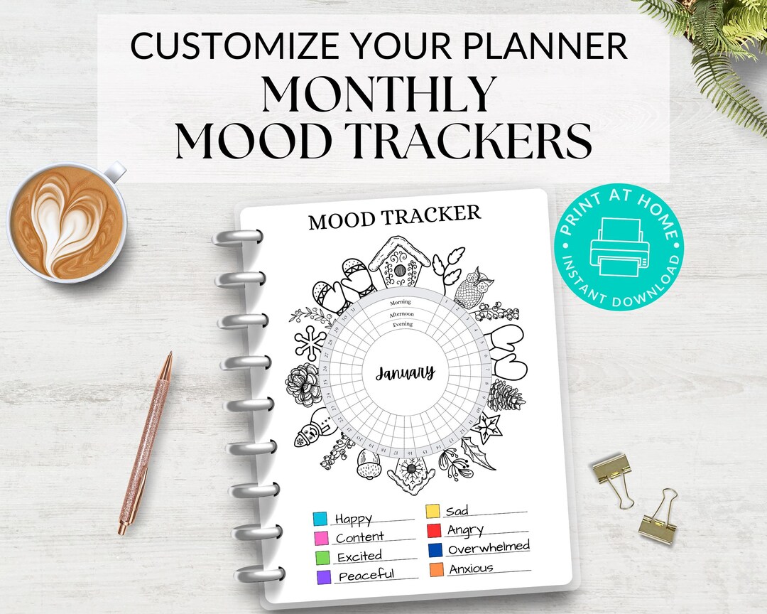 Monthly Mood Tracker Printable: A5 Planner Inserts (PDF) - Etsy