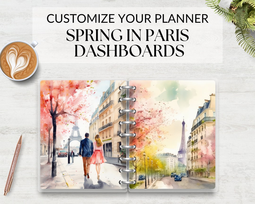 Paris Spring Monthly Dashboards Printable for Planner, Monthly Dividers ...