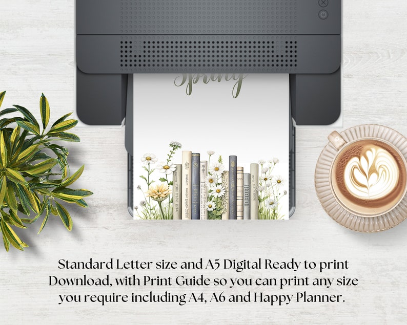 Bookish Spring Monthly Printable Planner Dashboards, Journal Dividers ...
