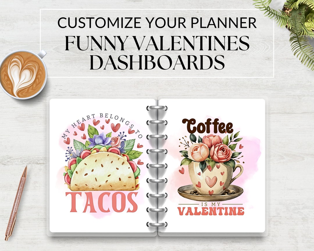 Funny Valentine Monthly Dashboards Printable for Planner Monthly ...