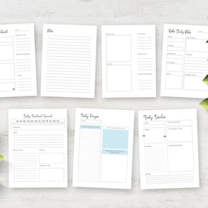 Daily Devotional Planner Printable Instant Download Planner Pages, Bible Study Notes, Daily Devotional Journal, Daily Prayer Tracker PDF