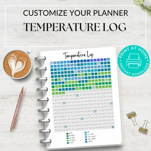 Temperature Log A5 Journal Page, Printable Tracker, Temperature Tracker, Weather Tracker, Weather Log, Yearly Tracker Planner Page PDF