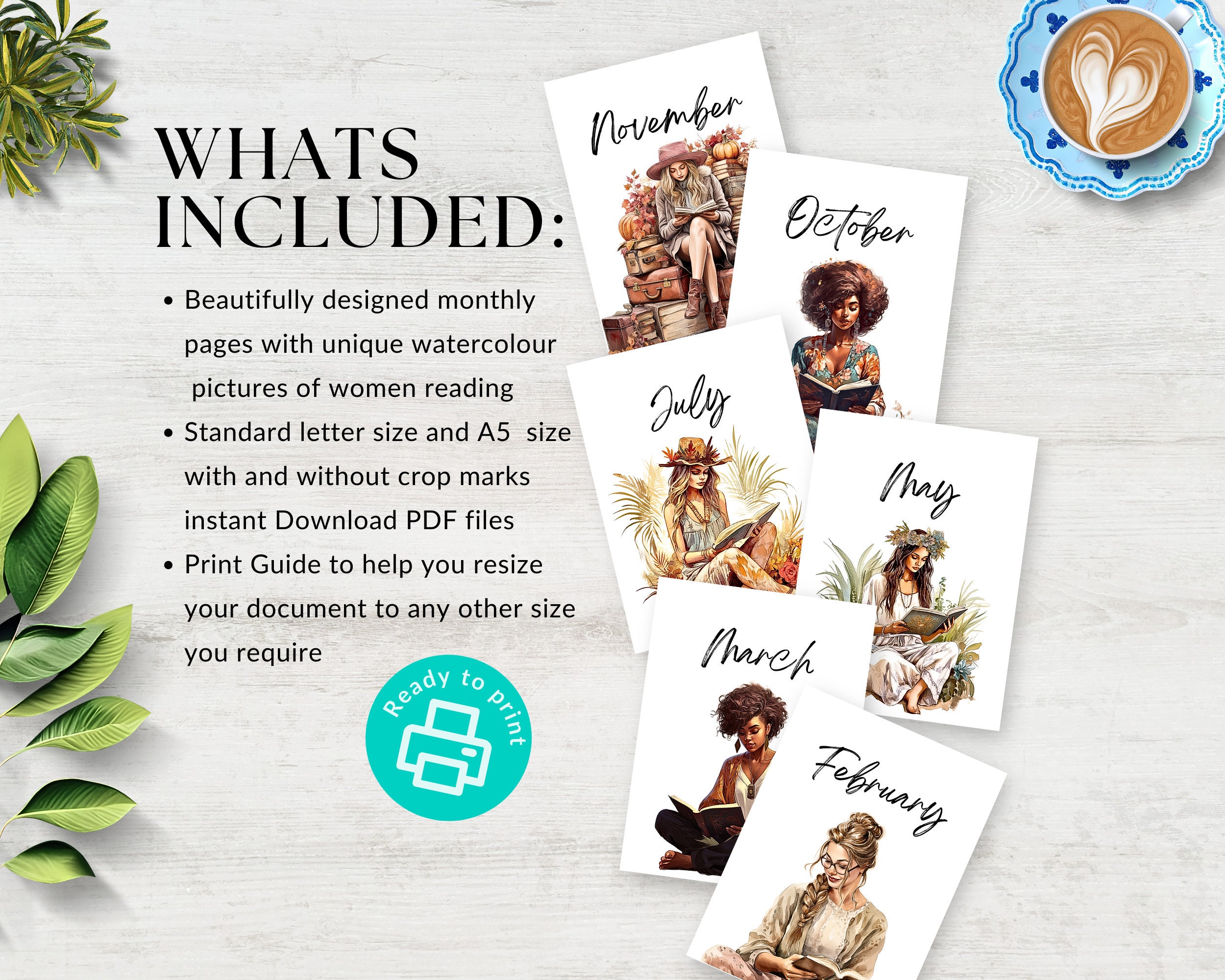Monthly Dividers Printable for Planner Beautiful Bookworms, Monthly ...