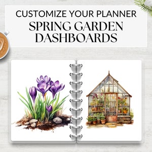 Spring Garden Planner Dashboards, A5 Planner Page, Printable Dashboards, Monthly Planner Covers, Journal Dividers, Instant Download PDF
