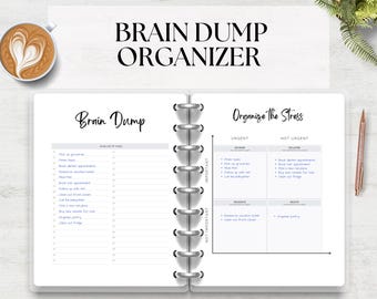 Brain Dump Printable Planner: Minimalist To-Do List, Priority Matrix (PDF)