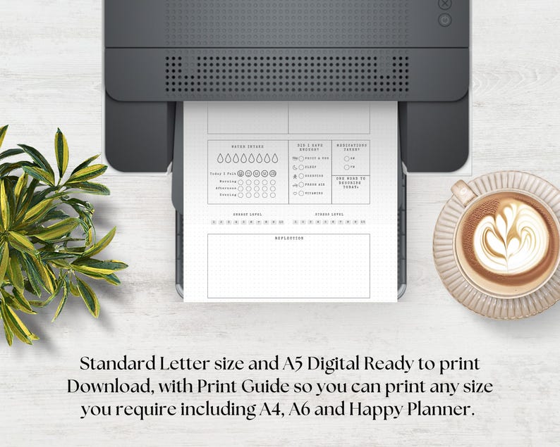 Printable Daily Reflection Journal Page, Gratitude Journal, Planner Page PDF, Wellness Journal Page, Mental Health Journal, Daily Journal, Instant Download, Journal Template