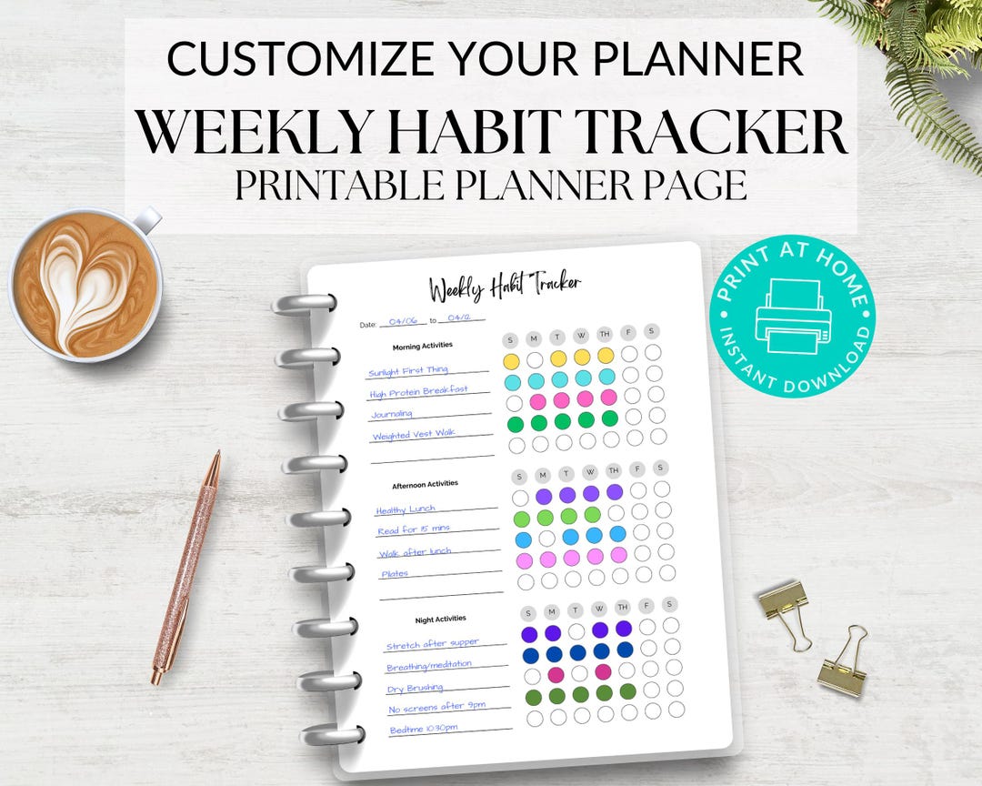 Weekly Habit Tracker Printable: A5 Planner Page (PDF) - Etsy