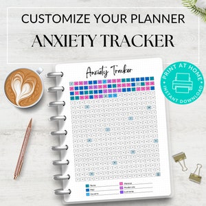 Anxiety Tracker, Anxiety Journal, A5 Journal Page, Anxiety Worksheet, Printable Tracker, Habit Tracker, Daily Mental Health Tracker