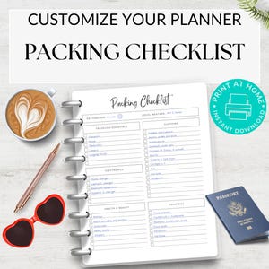 Printable Travel Packing List: Planner Page & Checklist (Digital Download)