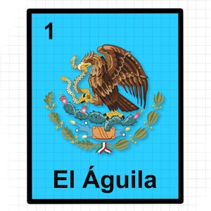 El Aguila loteria card PNG tshirt design sublimation design digital design Español Spanish popular