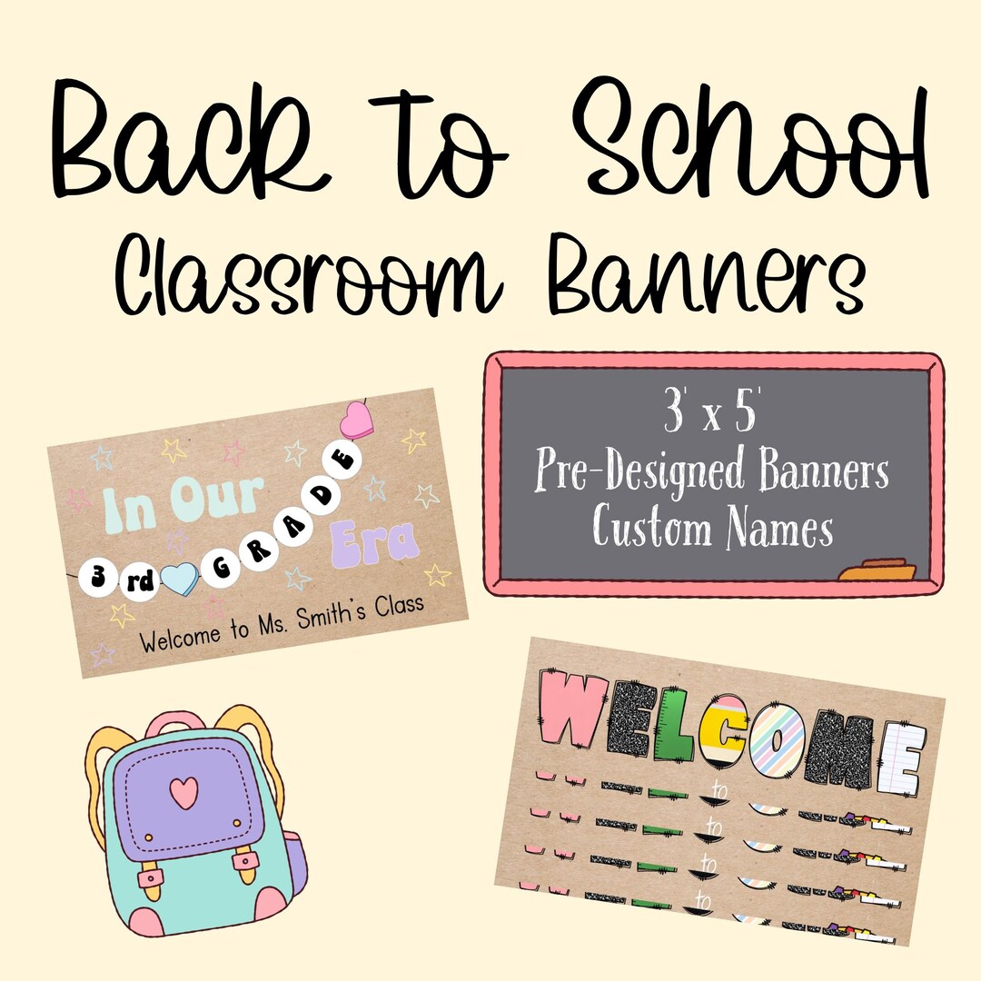 Back to School Classroom Banner, Hand Painted Teacher Banner, Painted ...