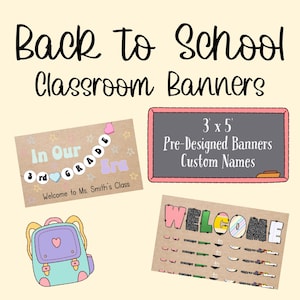 Back to School Classroom Banner, Hand Painted Teacher Banner, Painted School Sign, Back to School Sign, Banner for Teachers