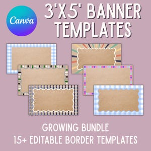 Painted Banner Border Templates, Digital Banner Templates, 36x60 Banner Templates, Party Banners, Custom Banner Borders, Painted Banners
