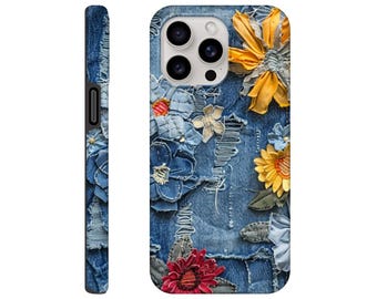 Denim Flowers - Tough Case - iPhone