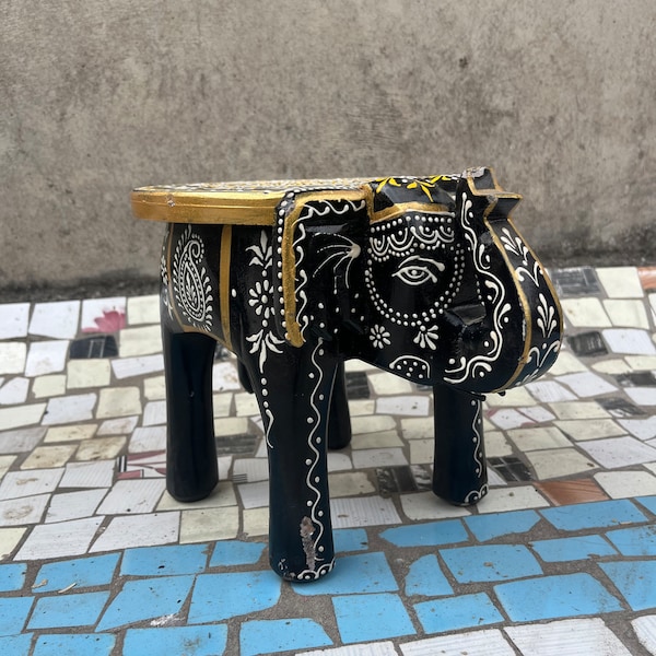 Wooden Interior Decor Elephant Stool,Home Decor Furniture,Painted Furniture,Coffee Table And Stool,Side Decor Stool