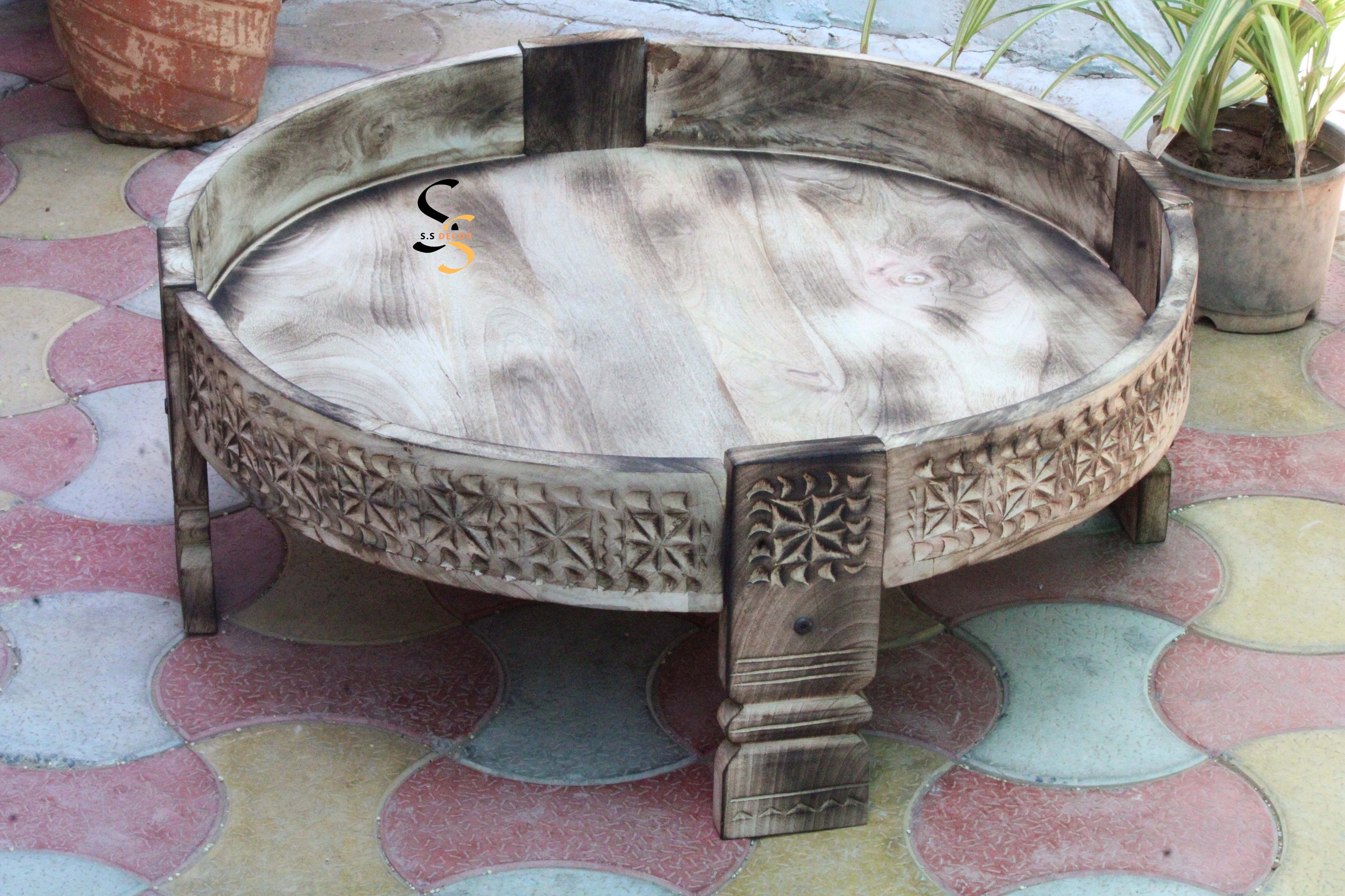 『moroccan』モロッカンアンテークス パーテーション RWmis6 1960s Moroccan Side Table Hexagon Marquetry Inlay - Ambianic