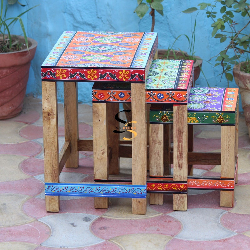 Console Table With Stools - Etsy
